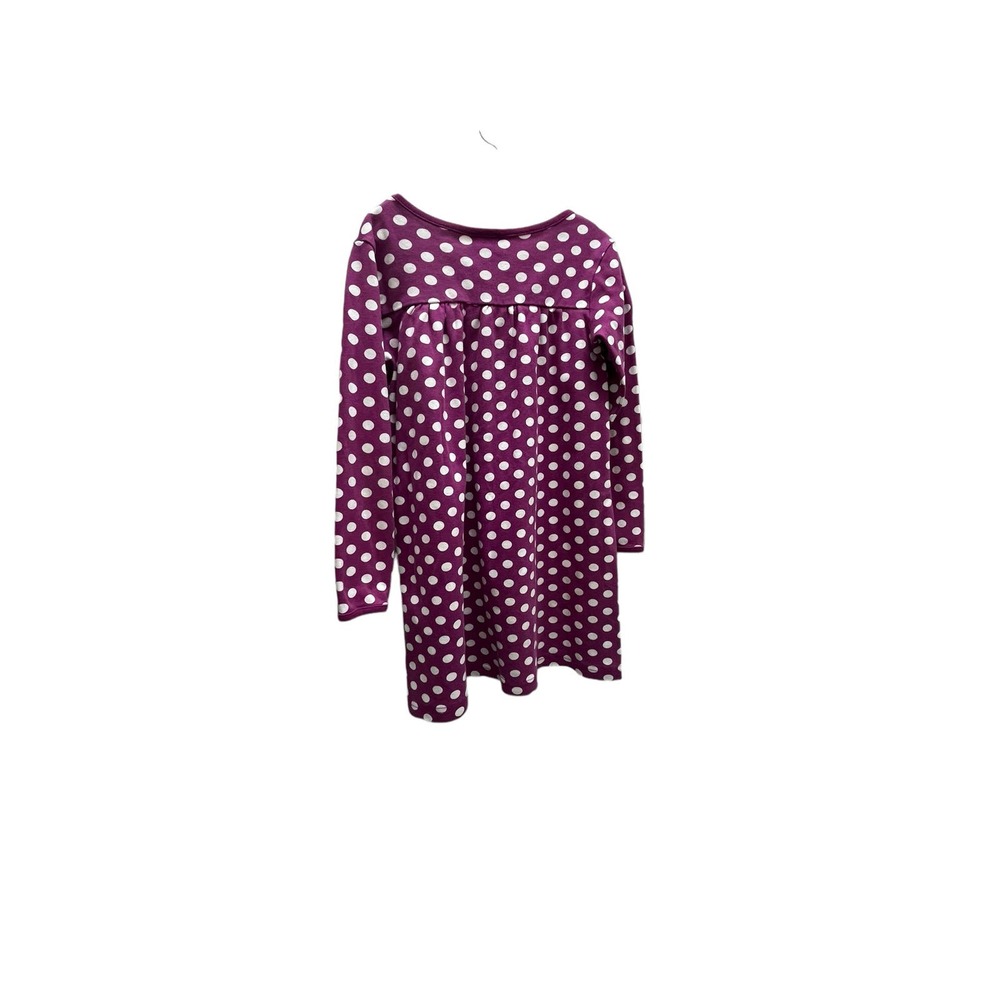 Hanna Andersson Magenta Polka Dot Dress - Size 8 (130 cm) - Picture 2 of 6